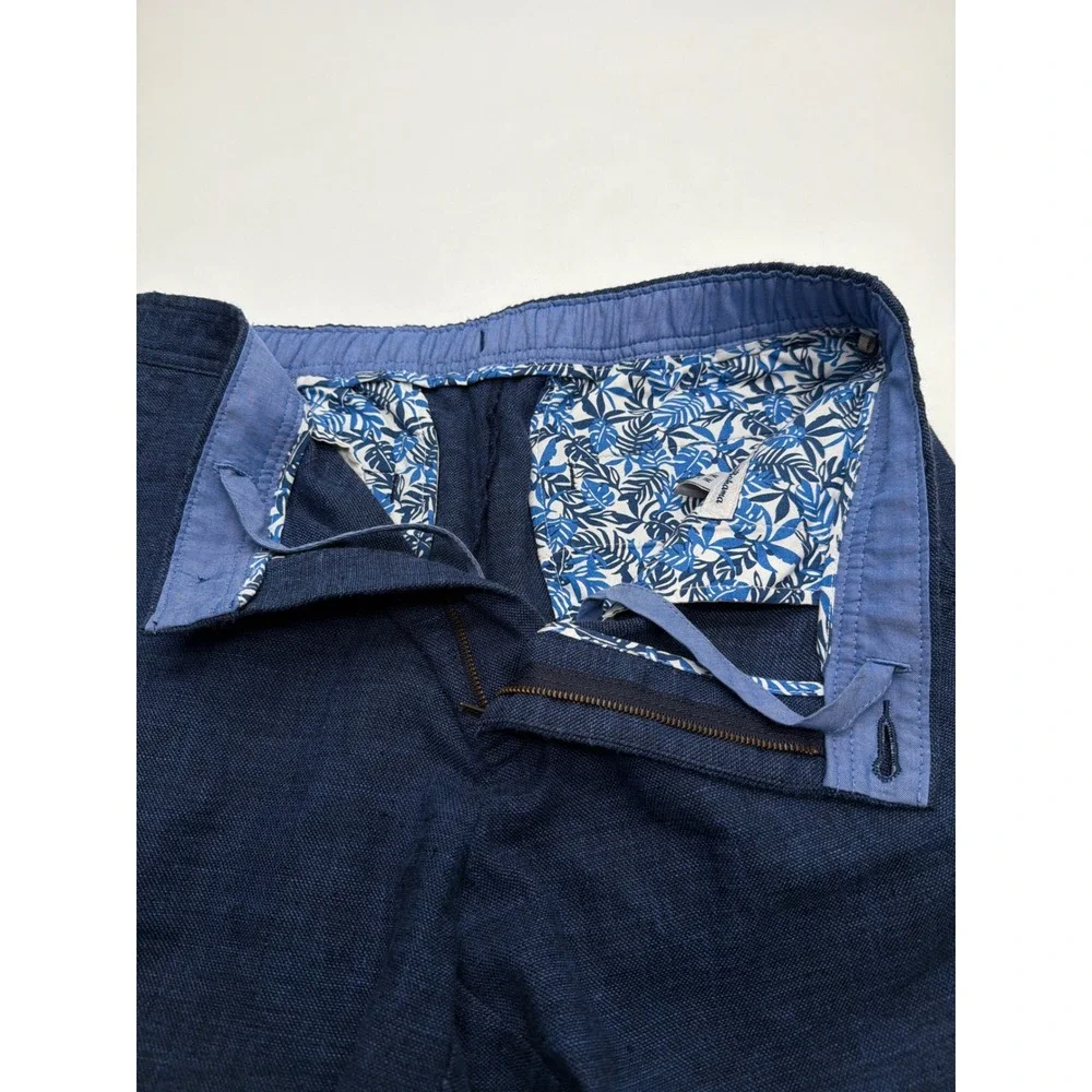 Tommy Bahama Mens Blue Linen Blend Relaxed Coastal Pants Size Medium 32x28